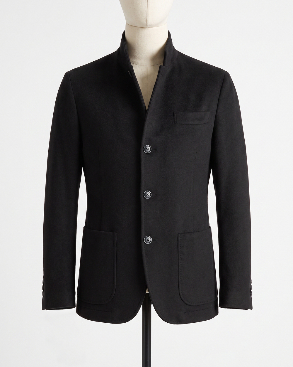 100% Mongolian Cashmere Stand Collar Blazer